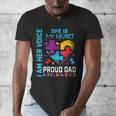 I Am Her Voice She Is My Heart Autism Awareness Daughter Dad Men's V-Neck T-Shirt