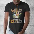 Wild Dad 1St Birthday Safari Jungle Animal Truck Men's V-Neck T-Shirt