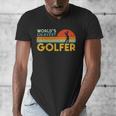 Worlds Okayest Golfer Retro Golf Joke Dad Men Women Kids Men's V-Neck T-Shirt