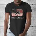 Wrestling Dad US Flag Fathers Day Retro Wrestling Fans Men's V-Neck T-Shirt Wrestling Dad US Flag Fathers Day Retro Wrestling Fans Men's V-Neck T-Shirt