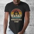 Wrestling Dad Vintage Wrestling Retro Wrestling Lover Men's V-Neck T-Shirt