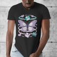 Y2K Butterfly Floppy Disk Art Digital Nostalgia Men's V-Neck T-Shirt Y2K Butterfly Floppy Disk Art Digital Nostalgia Men's V-Neck T-Shirt