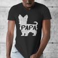 Yorkshire Terrier Papa Dog Puppy Doggie Pet Lover Yorkie Dad Men's V-Neck T-Shirt