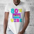 80's Vibe Retro Style Cassette Tape Nostalgia 1980s Party Premium Tri-Blend Men's V-Neck T-Shirt