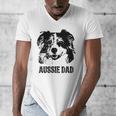 Aussie Dad Australian Shepherd Dog Dad For Men Men's V-Neck T-Shirt