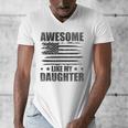 Awesome Like My Daughter Mom Dad American Flag Men's V-Neck T-Shirt