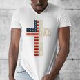 Blessed Dad Christian From Daughter Son Jesus Patriotic Men's V-Neck T-Shirt