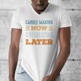 Candle Making Now Minimal Socializing Introvert Vintage Men's V-Neck T-Shirt