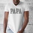 Checkered Papa Lightning Bolt Fathers Day Dad Grandpa Men's V-Neck T-Shirt