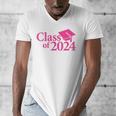 Class Of 2024 Pink For Girls And Women Graduation Men's V-Neck T-Shirt