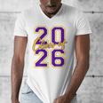 Class Of 2026 Graduation Varsity Purple Yellow On The Back Men's V-Neck T-Shirt