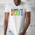 Class Of 2031 Pre-K -12th Grade Hand Prints Space Graduation Men's V-Neck T-Shirt
