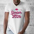 Coquette Pink Bow Senior 2026 Class Of Graduation Men's V-Neck T-Shirt