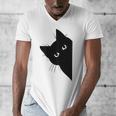 Curious Cat Peeking Sneaky Cat Cat Mom Cat Dad Men's V-Neck T-Shirt