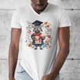 Cute Graduation Zebra Holding DiplomaShirt Men's V-Neck T-Shirt