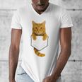 Cute Tabby Cat Pocket Cat Mom Cat Dad Cat Lover Men's V-Neck T-Shirt