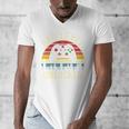 Cute Vintage Dad Level Unlocked Funny Gamer New Daddy Father Men's V-Neck T-Shirt