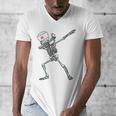 Dabbing Skeleton Nurse Halloween Graduation Men's V-Neck T-Shirt