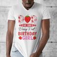 Dad Of The Berry First Birthday Girl Sweet Strawberry Men's V-Neck T-Shirt Dad Of The Berry First Birthday Girl Sweet Strawberry Men's V-Neck T-Shirt