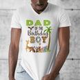 Dad Of The Birthday Boy Wild Zoo Theme Safari Party Men's V-Neck T-Shirt