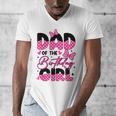 Dad Of The Birthday Girl Pink Family Birthday Girls Party Men's V-Neck T-Shirt