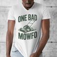 Dad Lawn Mowing One Bad Mowfo Mower Dad Gardening Men's V-Neck T-Shirt