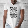 Dad Is My Name Fishing Is My Game Loves Fishing Men's V-Neck T-Shirt