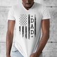 Dad Patriotic American USA Flag Father's Day Dad Men's V-Neck T-Shirt