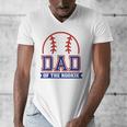 Dad Of Rookie 1st Birthday Baseball Theme Matching Party Men's V-Neck T-Shirt