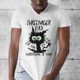 Dad Threenager Dad Daddy Of A Threenager Men's V-Neck T-Shirt Dad Threenager Dad Daddy Of A Threenager Men's V-Neck T-Shirt