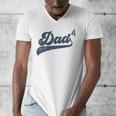 Dad4 Daddy Of 4 Kids Father Of Four Fourth Time Dad Men's V-Neck T-Shirt