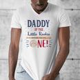 Daddy Dad First Birthday Little Rookie Baseball The Big One Men's V-Neck T-Shirt Daddy Dad First Birthday Little Rookie Baseball The Big One Men's V-Neck T-Shirt