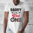 Daddy Of The Fast One Car Racing Dad 1St Birthday Boy Men's V-Neck T-Shirt