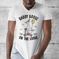 Daddy Goose On The Loose Birthday Matching Family Men's V-Neck T-Shirt Daddy Goose On The Loose Birthday Matching Family Men's V-Neck T-Shirt