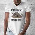 Digging My Escape Route Armadillo Introvert Humor Men's V-Neck T-Shirt