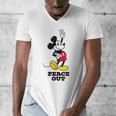 Disney Mickey Mouse Peace Out Totally Retro Graduation Men's V-Neck T-Shirt