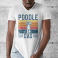 Dog Dad Vintage Poodle Dad Men's V-Neck T-Shirt