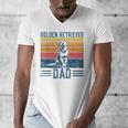 Dog Golden Dad Vintage Golden Retriever Dad Small Men's V-Neck T-Shirt