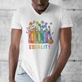 Equal Rights Book Flower Equality Peace Love Kindness Book Men's V-Neck T-Shirt Equal Rights Book Flower Equality Peace Love Kindness Book Men's V-Neck T-Shirt