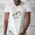 Ew People Unicorn Lover Introvert Rainbow Unicorn Raglan Baseball Tee Men's V-Neck T-Shirt