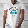 Father Son Daughter Daddy's Best Backup Father's Day Toddler Men's V-Neck T-Shirt