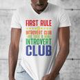 First Rule Of Introvert Club Is There Is No Introvert Club Raglan Baseball Tee Men's V-Neck T-Shirt First Rule Of Introvert Club Is There Is No Introvert Club Raglan Baseball Tee Men's V-Neck T-Shirt