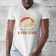 Fishing Even Jesus Had Fish Story Bass Dad Christian Men's V-Neck T-Shirt