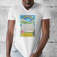 Frutiger Aero Aesthetic Rainbow Glitch Art Men's V-Neck T-Shirt