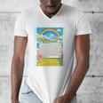Frutiger Aero Aesthetic Rainbow Glitch Art Premium Tri-Blend Men's V-Neck T-Shirt