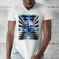 Frutiger Aero Aesthetic Tech Checkered Room Orb Sky Raglan Baseball Tee Men's V-Neck T-Shirt