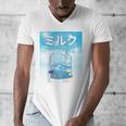 Frutiger Aero Aesthetic Tech Kawaii Milk Underwater Fishes Raglan Baseball Tee Men's V-Neck T-Shirt Frutiger Aero Aesthetic Tech Kawaii Milk Underwater Fishes Raglan Baseball Tee Men's V-Neck T-Shirt