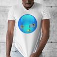 Frutiger Aero Aesthetic Tech Orb Fishes Raglan Baseball Tee Men's V-Neck T-Shirt