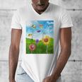 Frutiger Aero Aesthetic Tech Scenery Fishes Sunflower Raglan Baseball Tee Men's V-Neck T-Shirt Frutiger Aero Aesthetic Tech Scenery Fishes Sunflower Raglan Baseball Tee Men's V-Neck T-Shirt