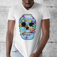 Frutiger Aero Aesthetic Tech Skull Computer Fishes Men's V-Neck T-Shirt
